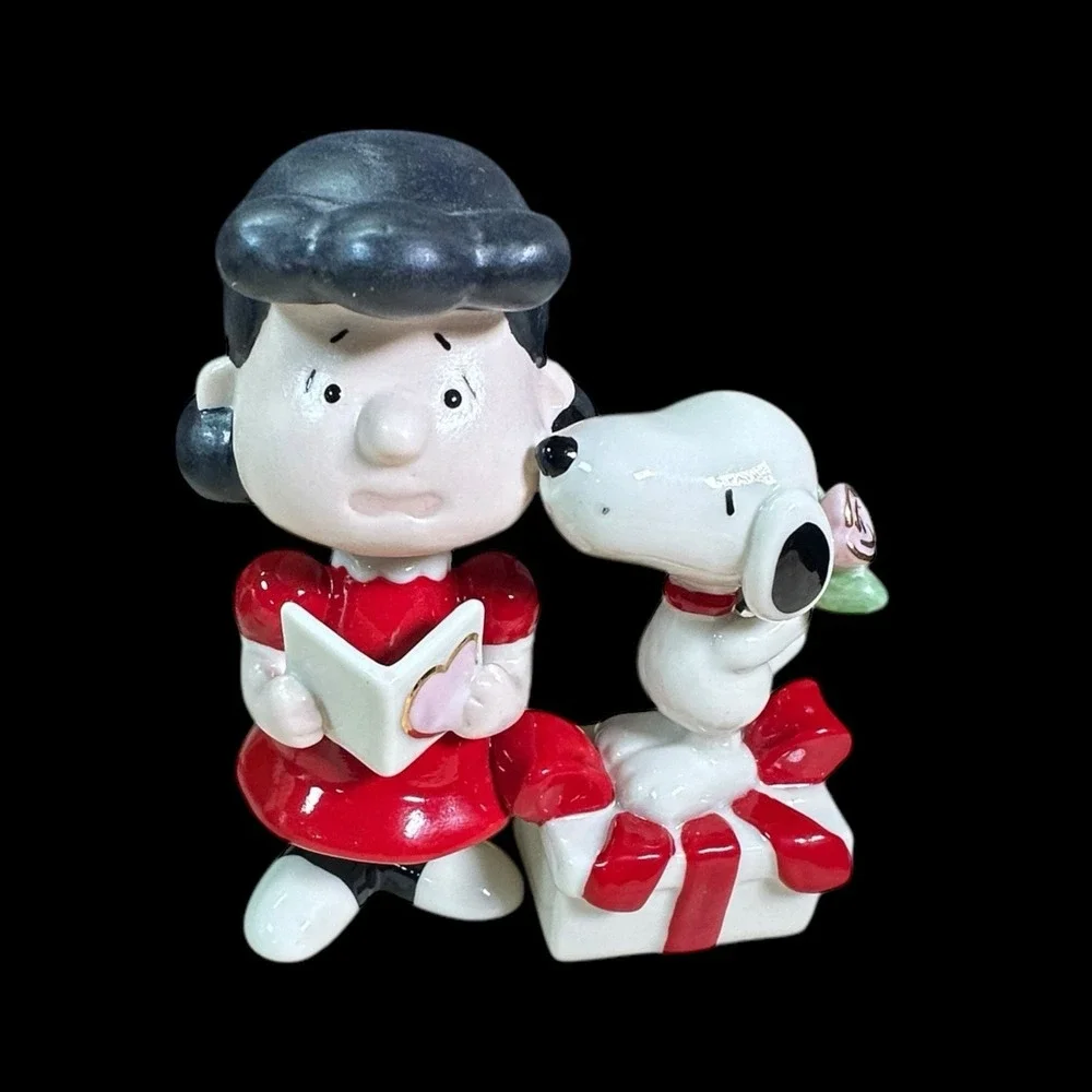 Lenox Snoopy & Lucy Peanuts Figurine – Snoopy Steals a Kiss‎ Rare w/ CoA READ